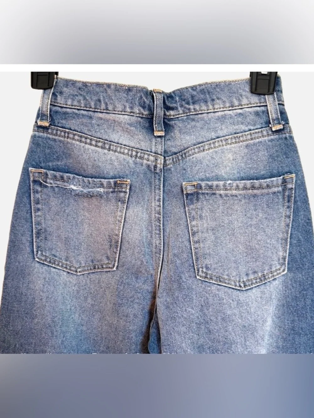 Willow & Root Dad Jeans XXS 22 Waist High Rise Distressed Straight Leg